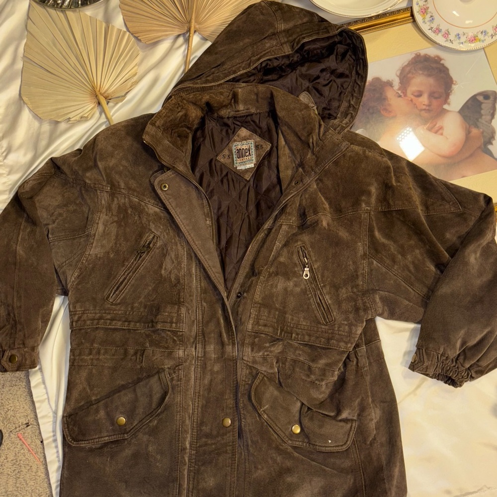 UNISEX Brown Vintage Hooded Jacket